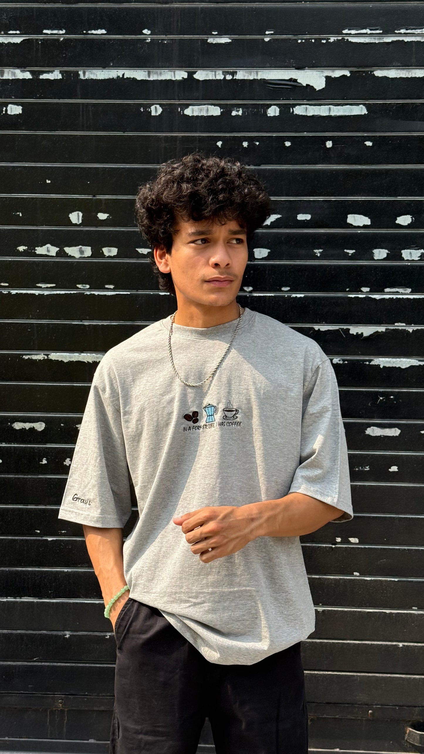 Oversized Embroidery T-Shirt | Unisex fit | Bean There, Brewed That