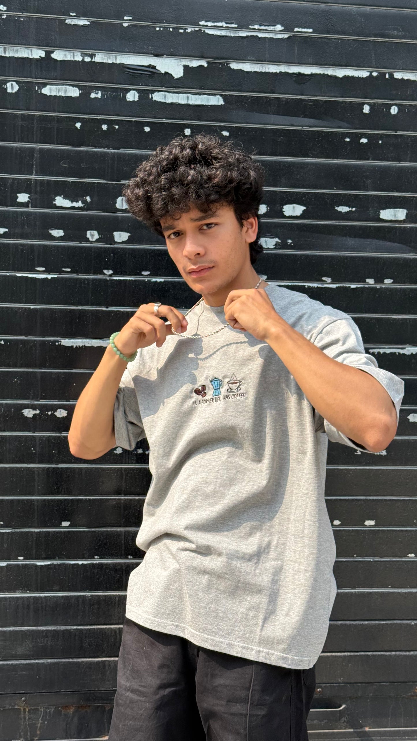 Oversized Embroidery T-Shirt | Unisex fit | Bean There, Brewed That