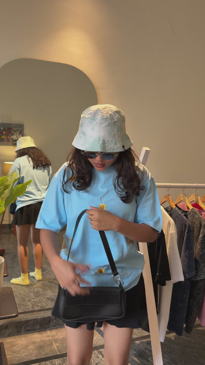 Oversized Embroidery T-Shirt | Unisex fit |SUNFLOWER